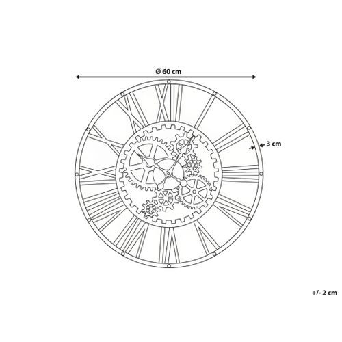 Horloge Murale Petrer 60 Cm Métal Noir