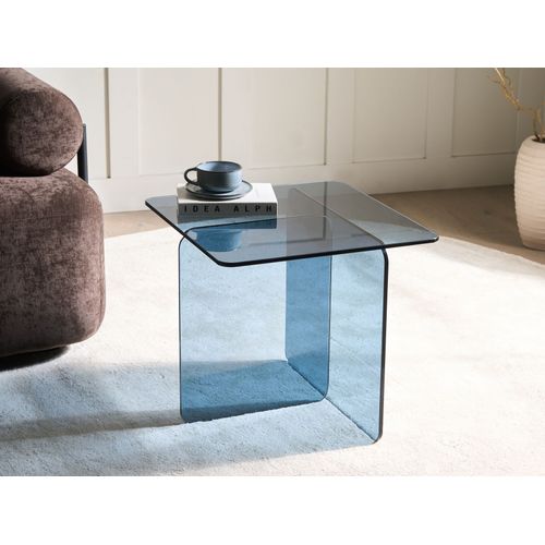 Table D'appoint Amisk Verre De Sécurité Bleu