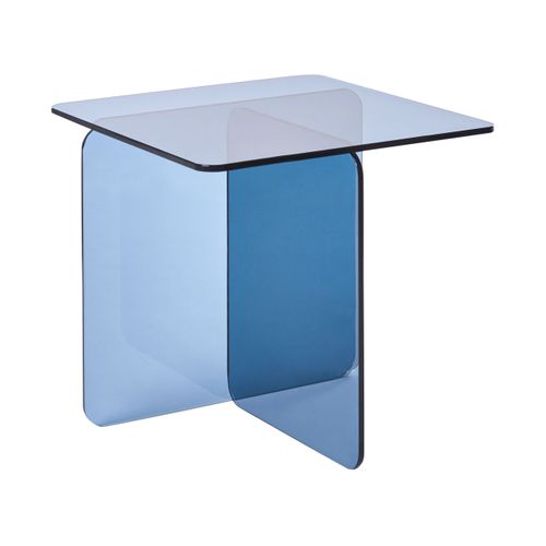 Table D'appoint Amisk Verre De Sécurité Bleu