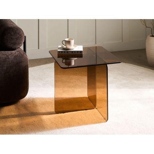 Table D'appoint Amisk Verre De Sécurité Marron