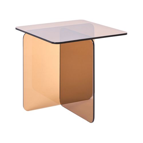 Table D'appoint Amisk Verre De Sécurité Marron