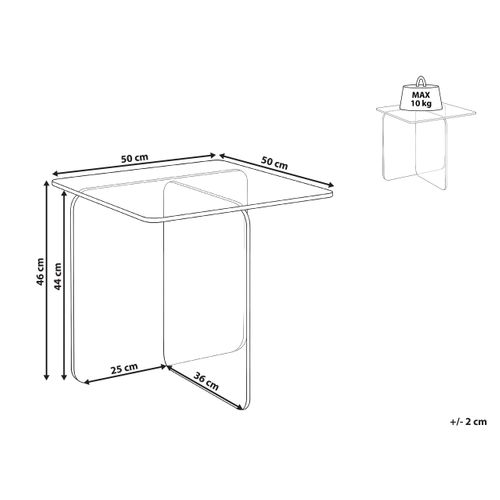 Table D'appoint Amisk Verre De Sécurité Transparent