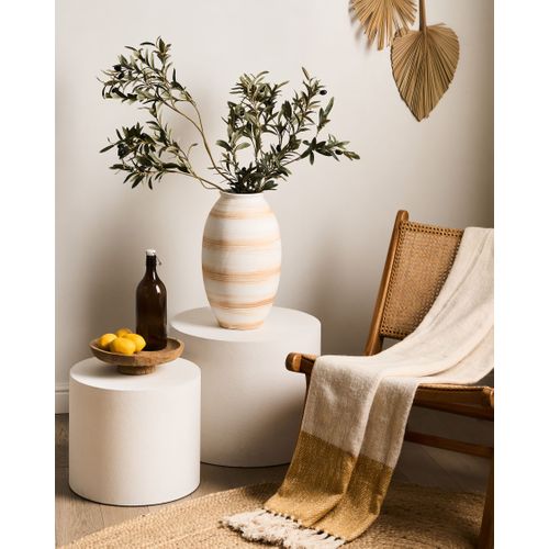 Vase à Fleurs Zervata 42 Cm Blanc Cassé