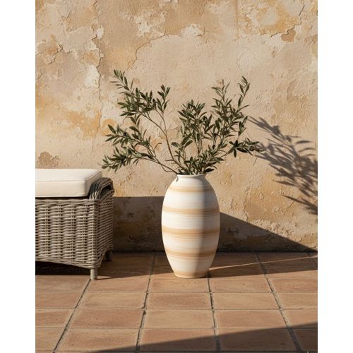 Vase à Fleurs Zervata 42 Cm Blanc Cassé