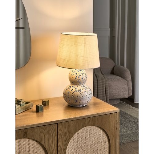 Lampe à Poser Macal Céramique Blanc/bleu