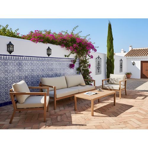 Ensemble De Salon De Jardin Avec Table 5 Places Oneta Métal Marron Clair