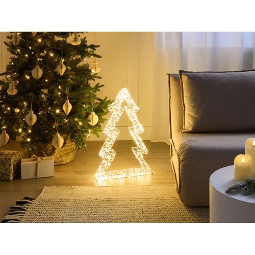 Décoration Extérieure LED Akeran Arbre De Noël 60 Cm Argenté