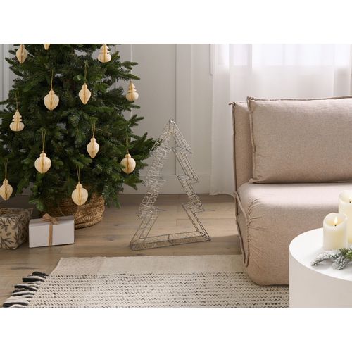 Décoration Extérieure LED Akeran Arbre De Noël 60 Cm Argenté
