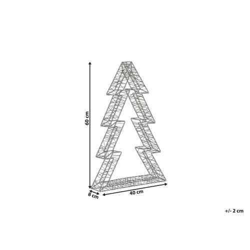 Décoration Extérieure LED Akeran Arbre De Noël 60 Cm Argenté