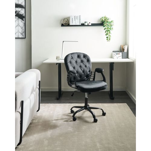 Chaise De Bureau Princess Velours Noir