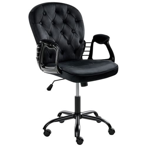 Chaise De Bureau Princess Velours Noir