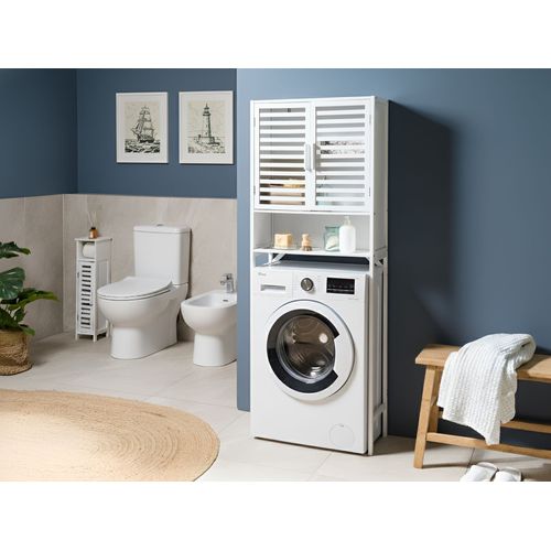 Meuble Haut Okarche Bambou 63 Cm Blanc