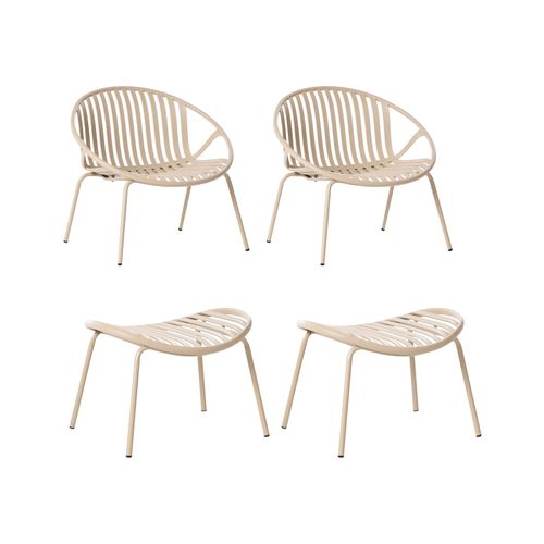Lot De 2 Chaises De Jardin Casperia Beige Sable