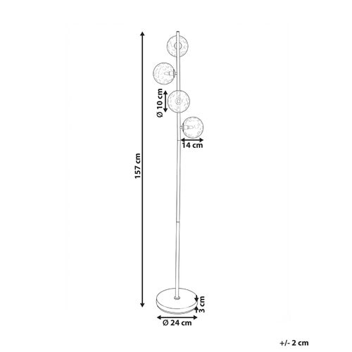 Lampadaire Anadyr Verre Rose