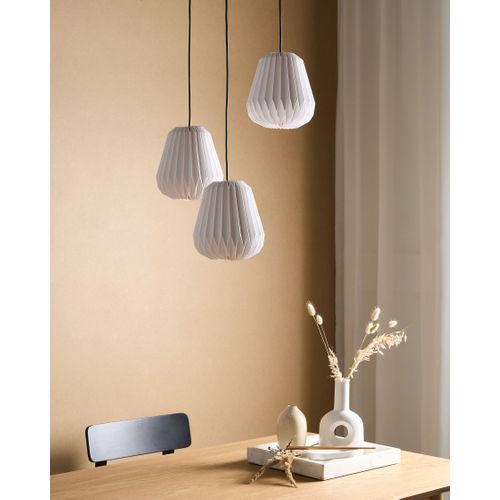Lampes Suspension à 3 Lumières Honde Papier Blanc