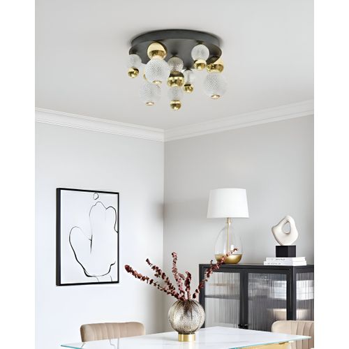 Plafonnier à LED Sora Verre Doré