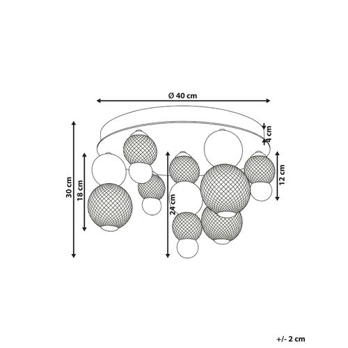 Plafonnier à LED Sora Verre Doré