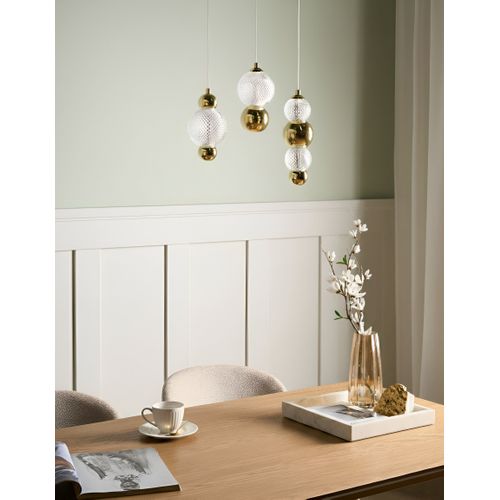 Lampes Suspension à 3 Lumières Sora LED Verre Doré