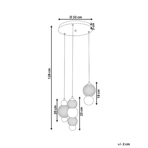 Lampes Suspension à 3 Lumières Sora LED Verre Doré