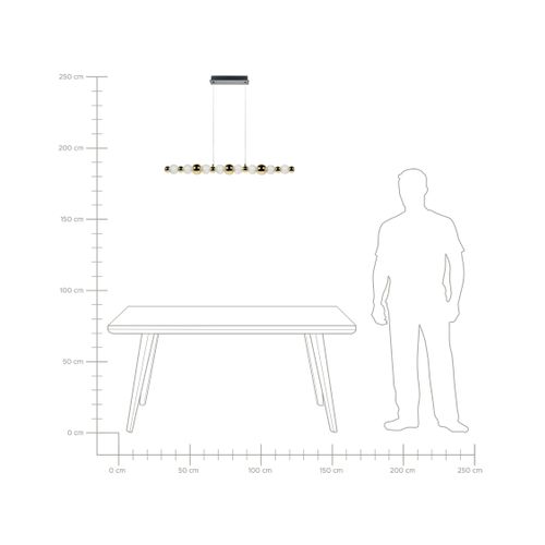 Lampe LED Suspendue Sora Verre Doré