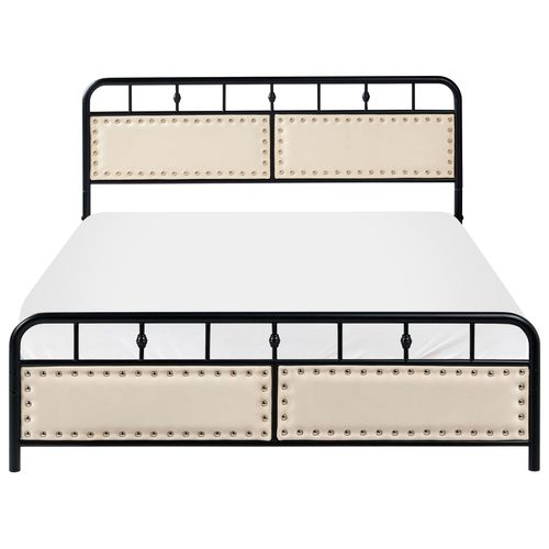 Lit Avec Sommier Métal Breuillet 140 X 200 Cm Noir