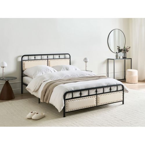 Lit Avec Sommier Métal Breuillet 140 X 200 Cm Noir