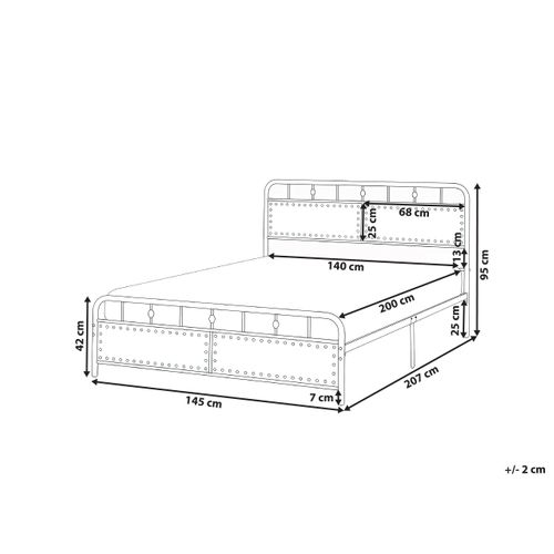 Lit Avec Sommier Métal Breuillet 140 X 200 Cm Noir