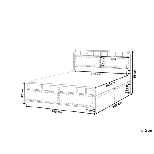 Lit Avec Sommier Métal Breuillet 180 X 200 Cm Noir