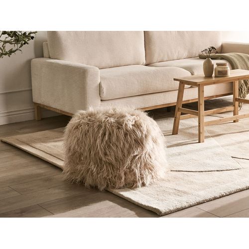 Pouf Tukki Fourrure Synthétique Beige