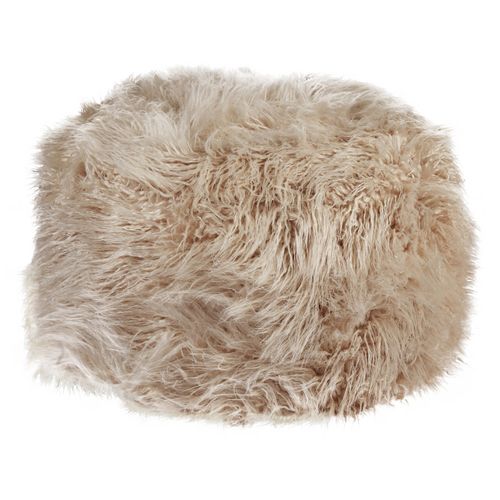 Pouf Tukki Fourrure Synthétique Beige