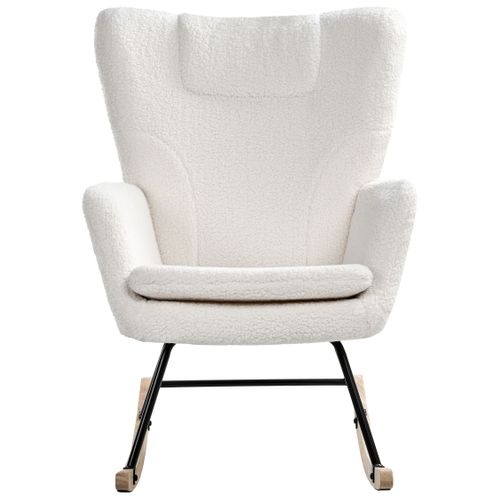 Fauteuil à Bascule Sandve Bouclé Blanc