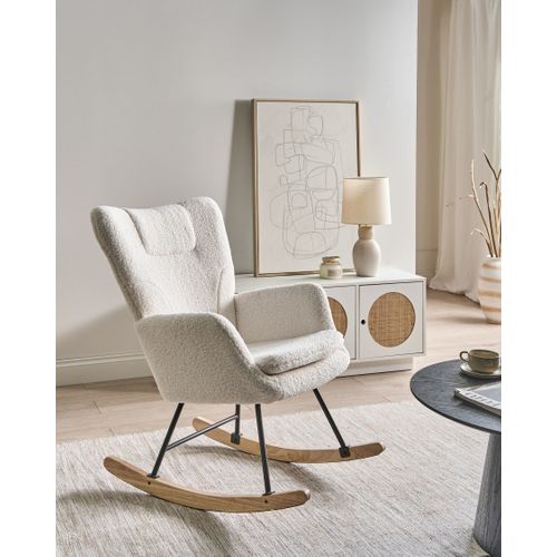 Fauteuil à Bascule Sandve Bouclé Blanc