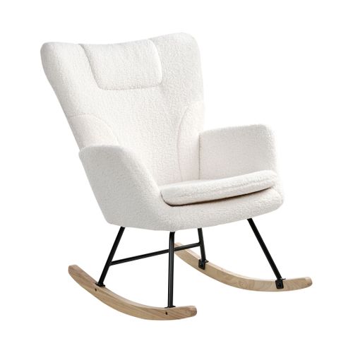 Fauteuil à Bascule Sandve Bouclé Blanc