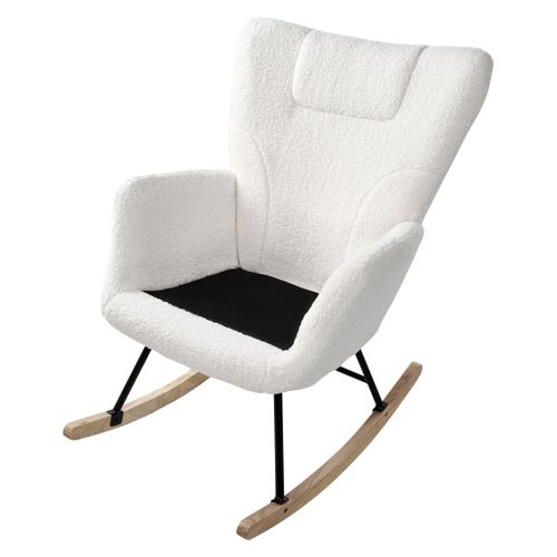 Fauteuil à Bascule Sandve Bouclé Blanc