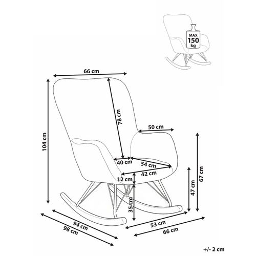 Fauteuil à Bascule Akra Fourrure Synthétique Taupe