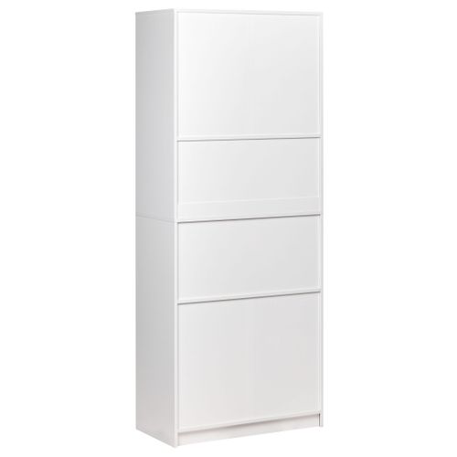 Bibliothèque à 4 Portes Zehna Gris/blanc