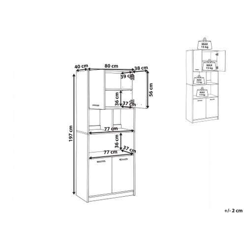 Bibliothèque à 4 Portes Zehna Marron/noir