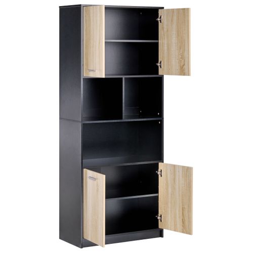 Bibliothèque à 4 Portes Zehna Marron/noir