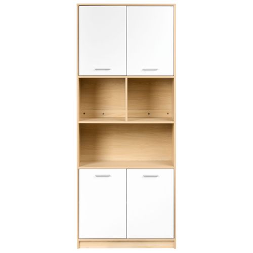 Bibliothèque à 4 Portes Zehna Marron Clair/blanc