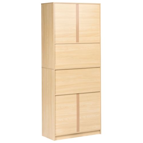 Bibliothèque à 4 Portes Zehna Marron Clair/blanc