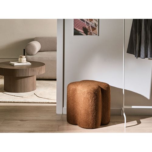 Pouf Mancos Bouclé Marron Doré