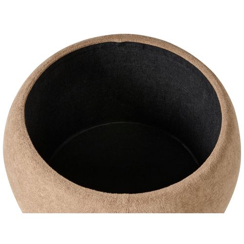 Pouf De Rangement Annabella Bouclé Marron Clair