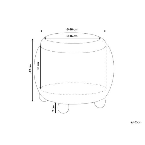 Pouf De Rangement Annabella Bouclé Beige Clair
