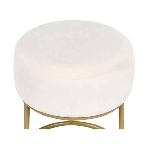 Repose-pied Delco Velours Blanc Cassé