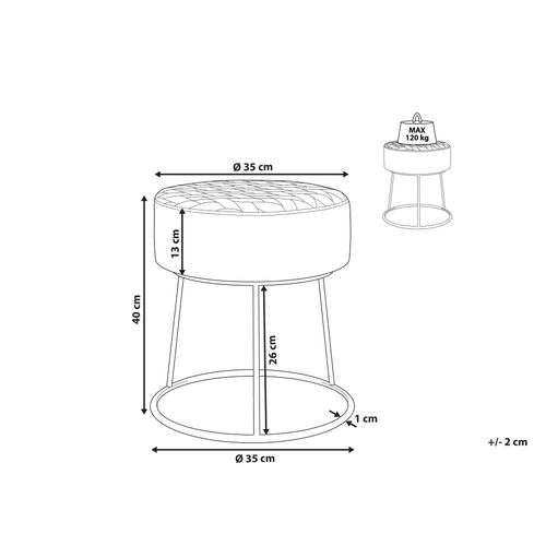 Repose-pied Delco Velours Blanc Cassé