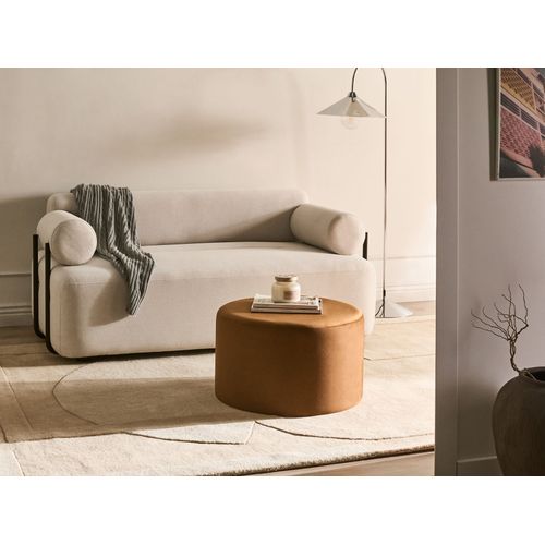 Pouf Millen Velours Marron Doré