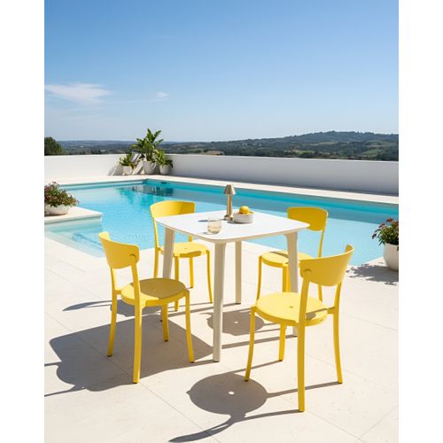 Lot De 4 Chaises De Jardin Vieste Jaune