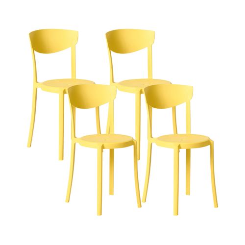 Lot De 4 Chaises De Jardin Vieste Jaune