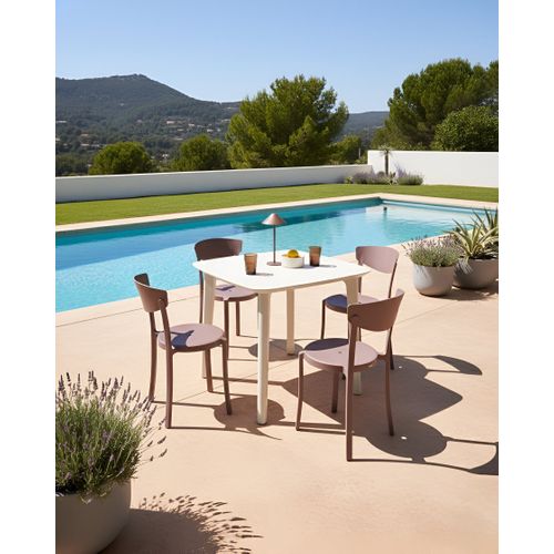 Lot De 4 Chaises De Jardin Vieste Marron