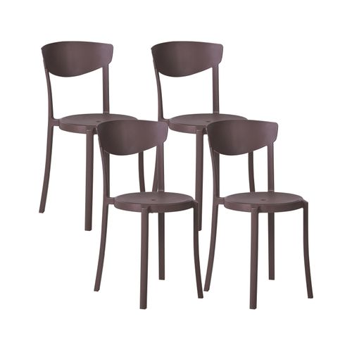 Lot De 4 Chaises De Jardin Vieste Marron